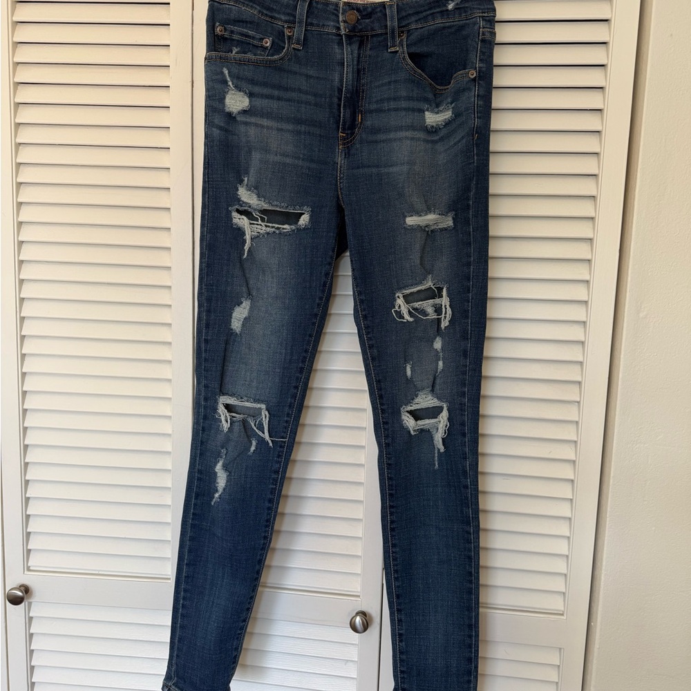 Levi's Dark Blue Distressed Skinny Jeans